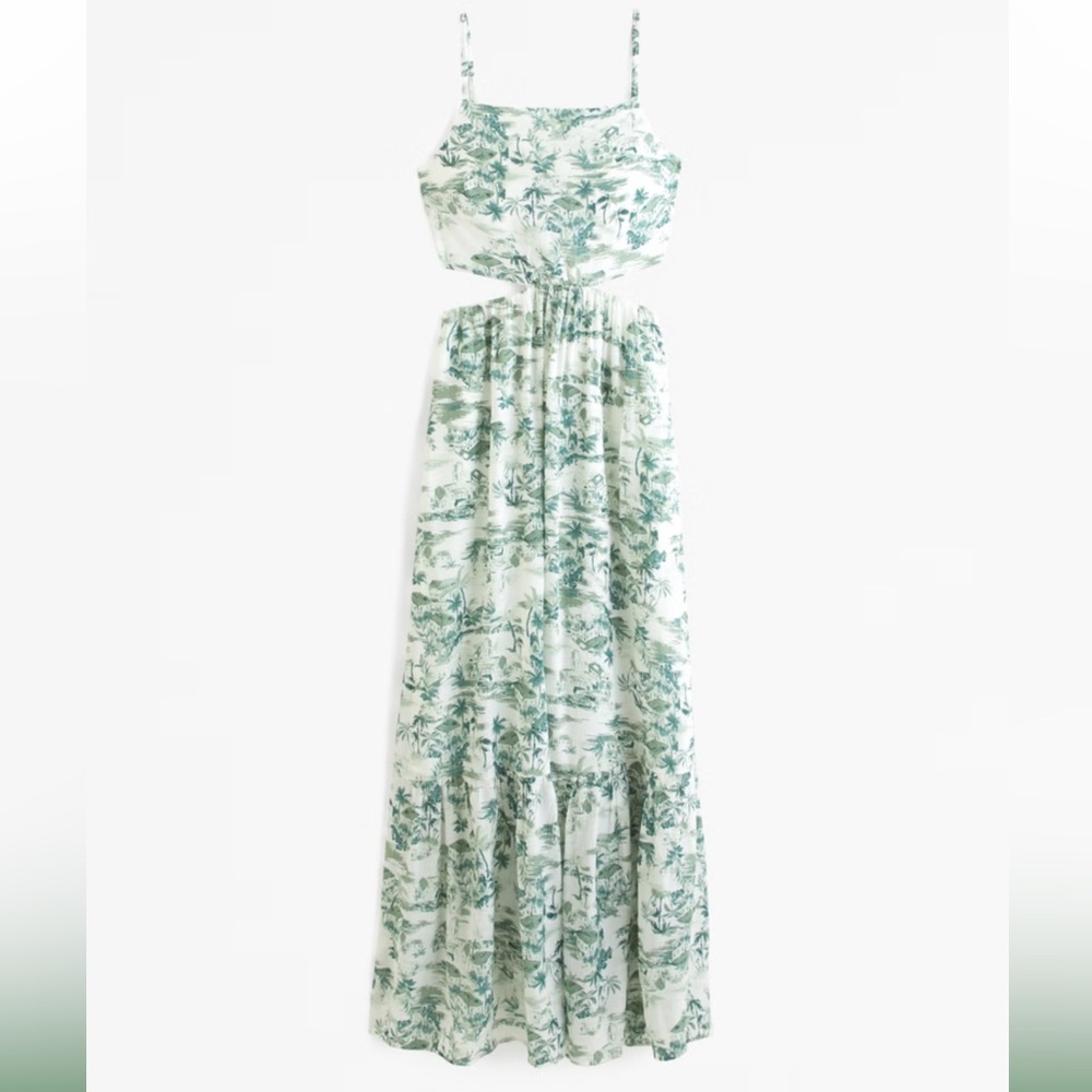 BNWT Abercrombie and Fitch Crinkled Texture Cutout Maxi Dress